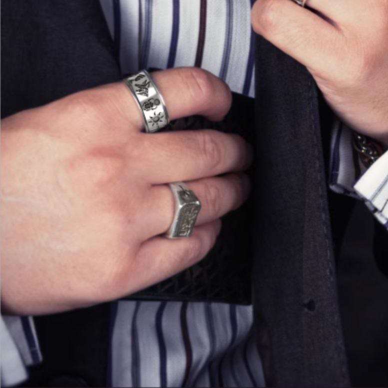 WorldNorse 925 Sterling Silver Runes Ring