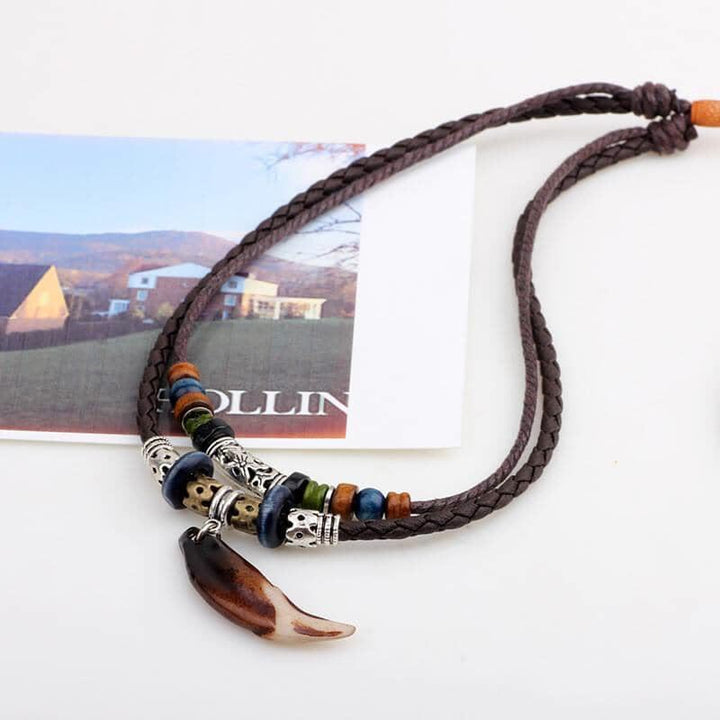 FREE Today: Vintage Tribal Bohemian Wolf Tooth Pendant Necklace