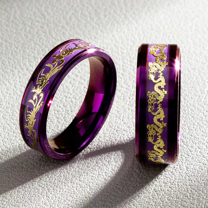 FREE Today: Dragon and Phoenix Titanium Steel Couple Rings