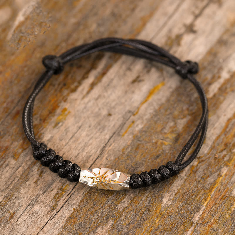 WorldNorse 925 Sterling Silver Wishing Stone Bracelet - Black - Silver - image 1