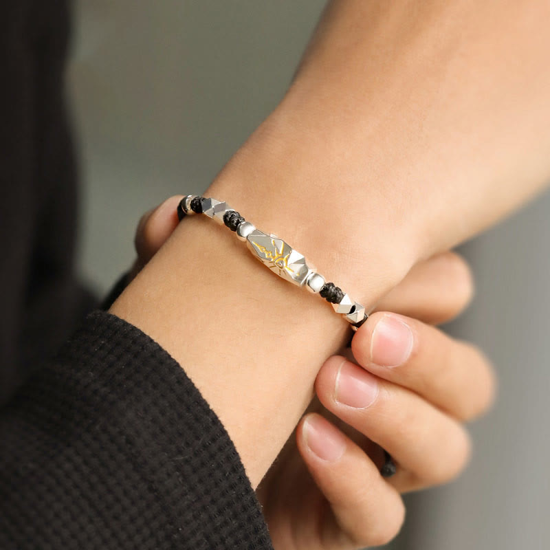 WorldNorse 925 Sterling Silver Wish Emblem Hammered Braceket - image 8