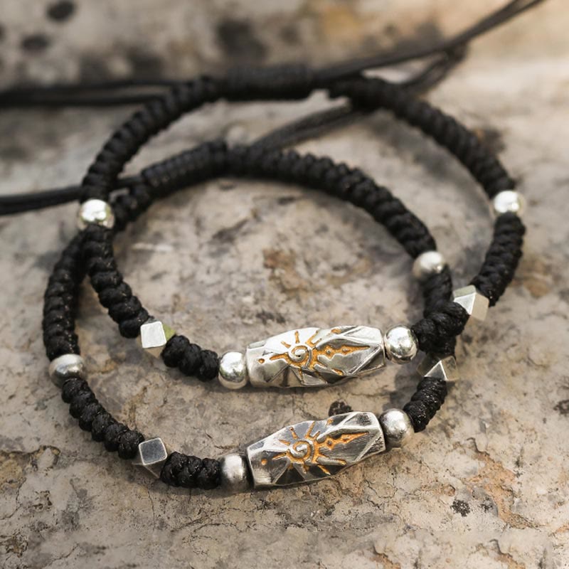 WorldNorse Handcrafted 925 Silver Wish Emblem Hammered Bracelet - image 0