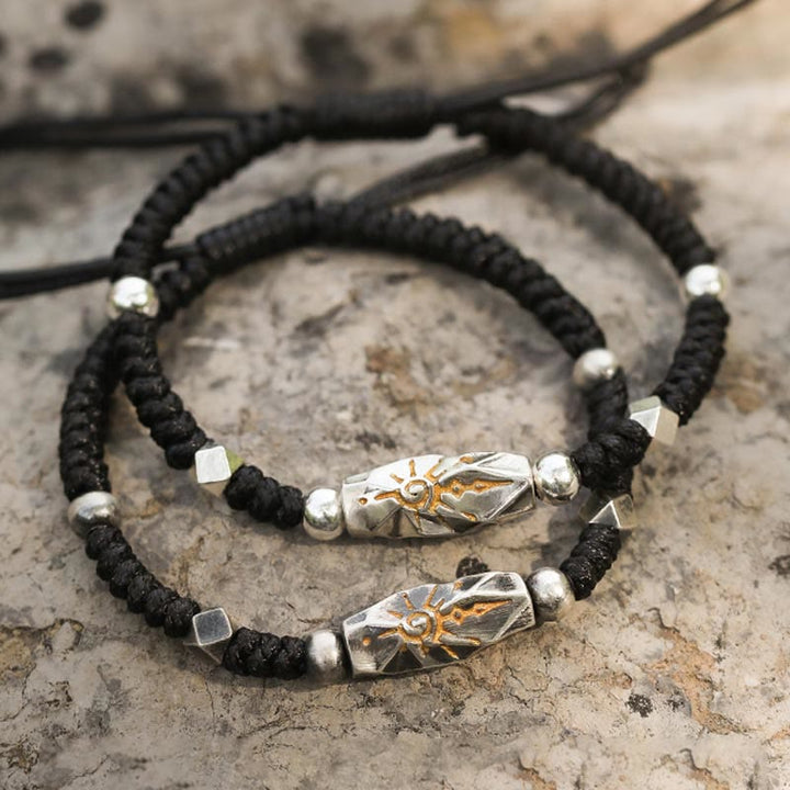 WorldNorse Handcrafted 925 Silver Wish Emblem Hammered Bracelet - image 0