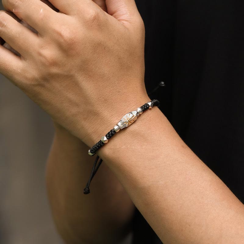 WorldNorse 925 Sterling Silver Wish Emblem Hammered Bracelet - image 4