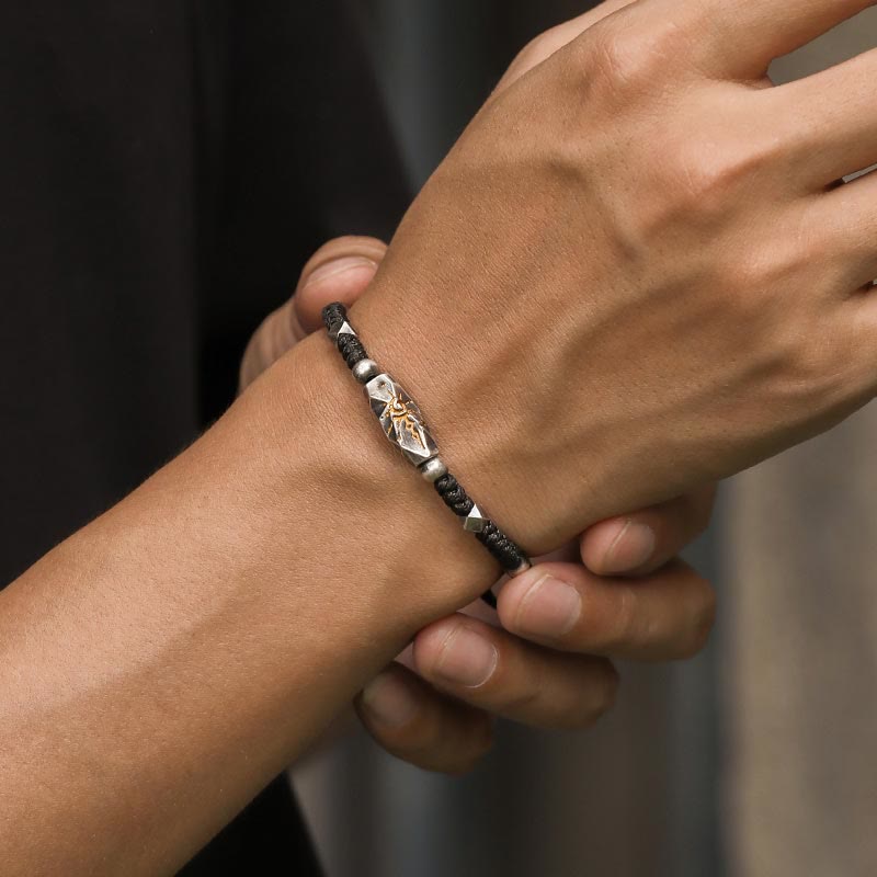 WorldNorse Handcrafted 925 Silver Wish Emblem Hammered Bracelet - image 8