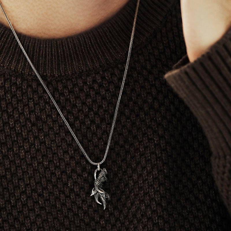 WorldNorse Handcrafted 925 Silver Deer Horns Necklace - image 1