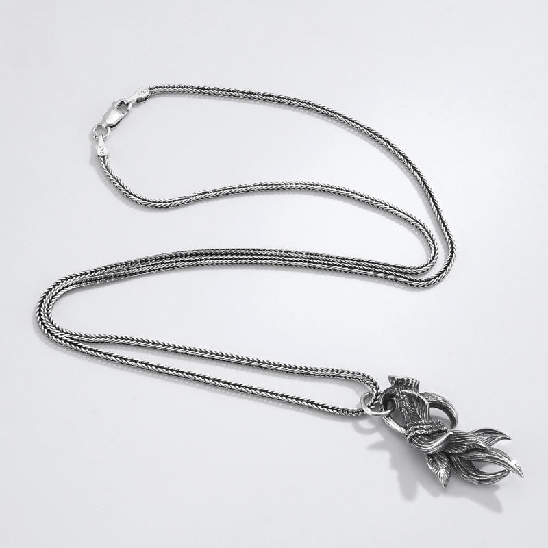 WorldNorse Handcrafted 925 Silver Deer Horns Necklace - image 8