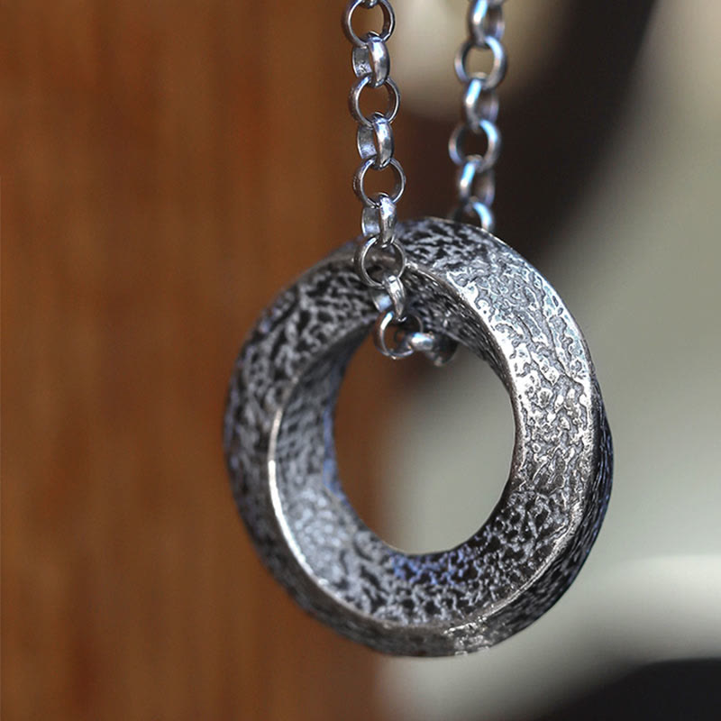 WorldNorse 925 Sterling Silver Mobius Strip Necklace - 55cm Silver O-Shaped Chain - image 7