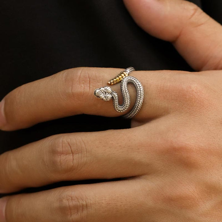 WorldNorse 925 Sterling Silver Snake Open Ring