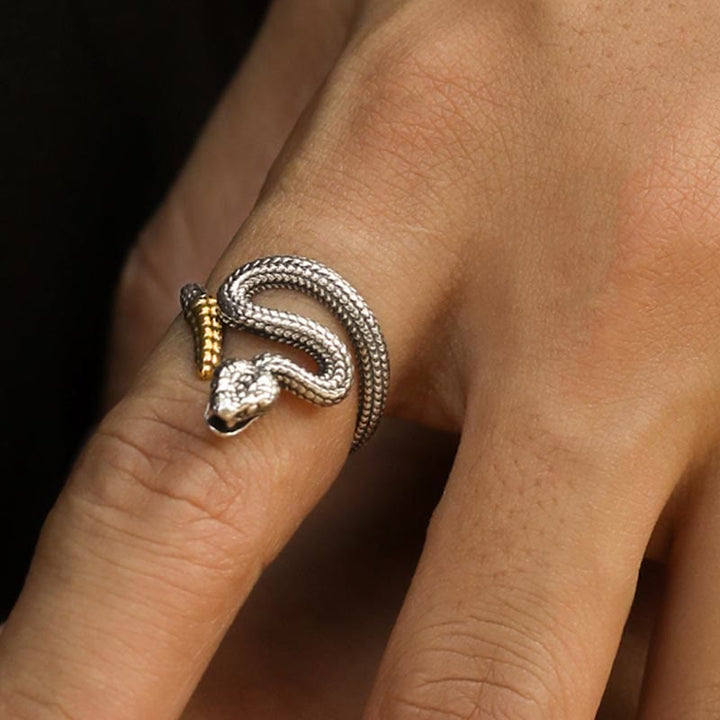 WorldNorse 925 Sterling Silver Snake Open Ring