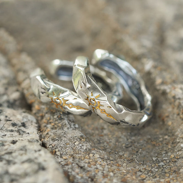 WorldNorse Handcrafted 925 Silver Wish Emblem Hammered Earrings - Silver - image 4