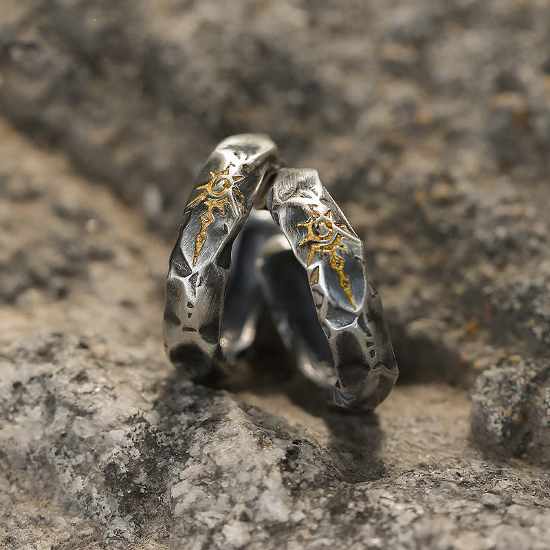 WorldNorse 925 Sterling Silver Wish Emblem Hammered Earrings - Retro Silver - image 0