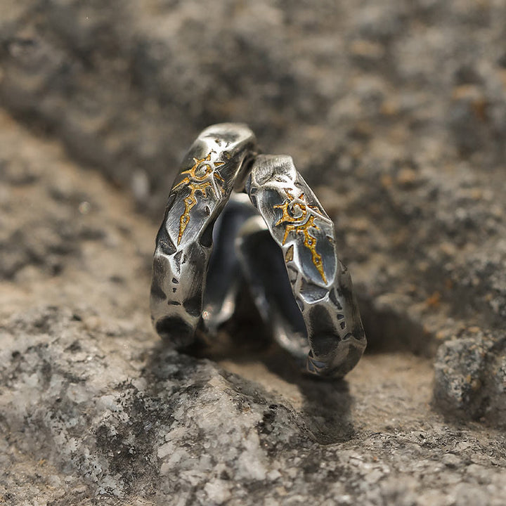 WorldNorse 925 Sterling Silver Wish Emblem Hammered Earrings - Retro Silver - image 0