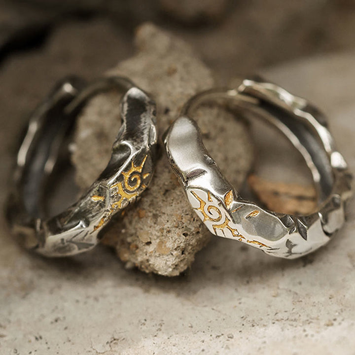 WorldNorse 925 Sterling Silver Wish Emblem Hammered Earrings
