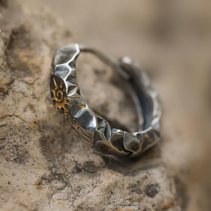 WorldNorse Handcrafted 925 Silver Wish Emblem Hammered Earrings - image 5