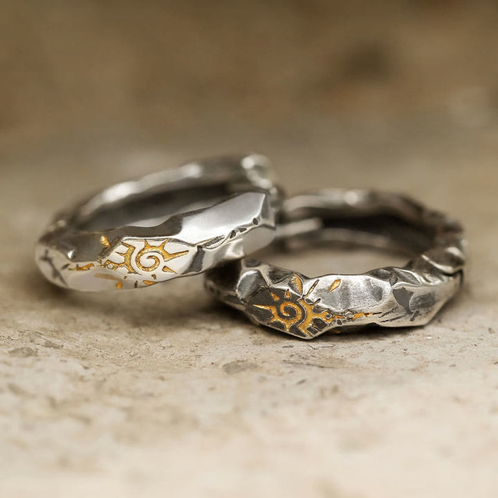 WorldNorse Handcrafted 925 Silver Wish Emblem Hammered Earrings - image 0