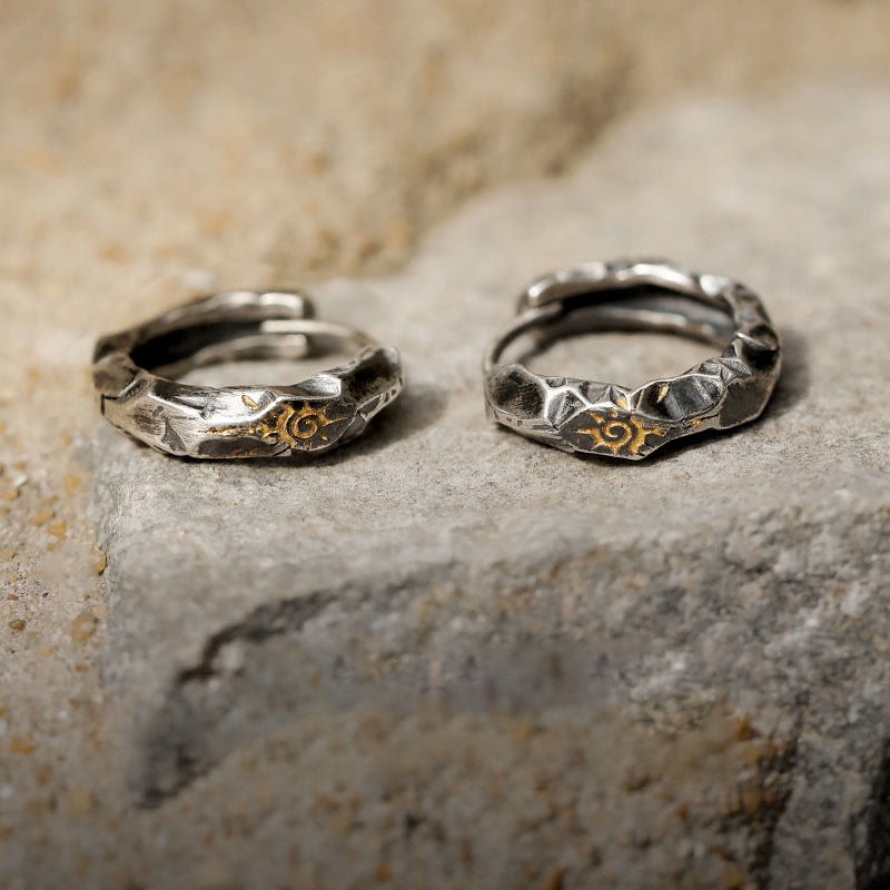 WorldNorse 925 Sterling Silver Wish Emblem Hammered Earrings - Retro Silver - image 1