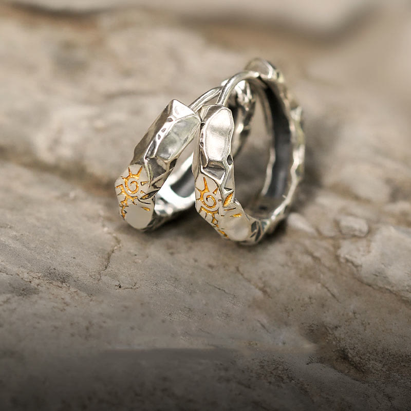 WorldNorse Handcrafted 925 Silver Wish Emblem Hammered Earrings - Silver - image 8