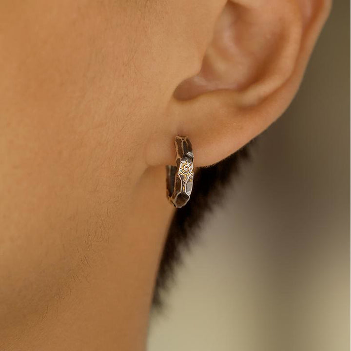 WorldNorse 925 Sterling Silver Wish Emblem Hammered Earrings