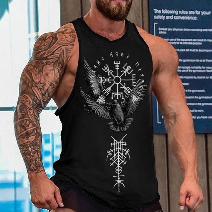 WorldNorse Valknut Vegvisir Runes Raven Triple Horn of Odin Vest