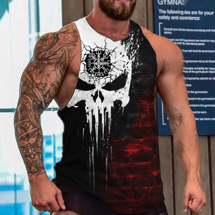 WorldNorse Vegvisir Valknut Skull Vest