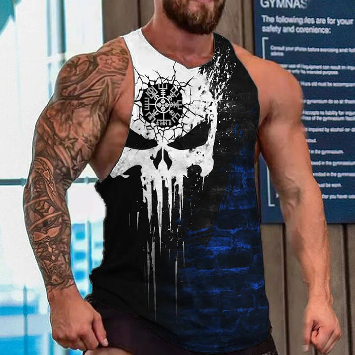 WorldNorse Vegvisir Valknut Skull Vest