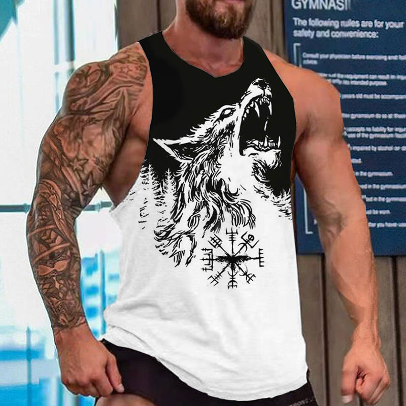 WorldNorse Wolves Vegvisir Raven Vest - White - US/UK/AU52，EU62 (6XL) - image 0