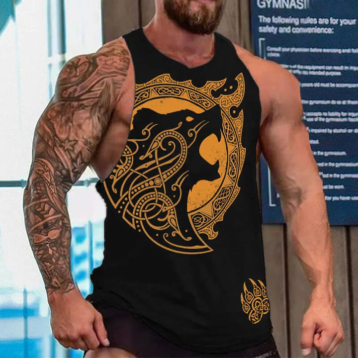 WorldNorse Norse Dragon Celtic Knot Wolves Viking Bear Vest - Yellow - US/UK/AU52，EU62 (6XL) - image 1