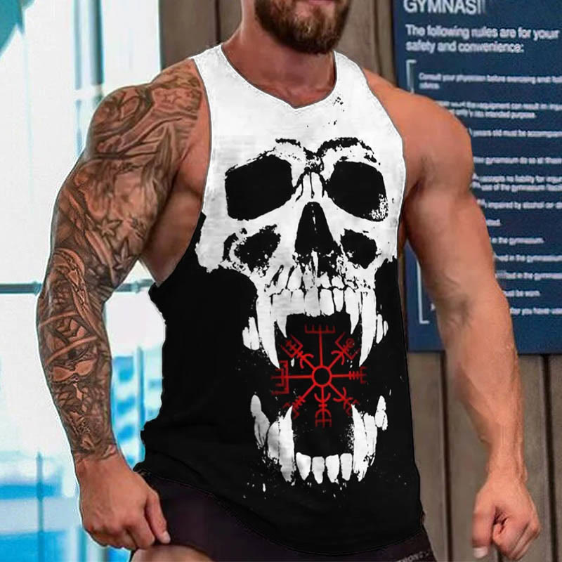 WorldNorse Viking Vegvisir Skull Vest - Red - US/UK/AU52，EU62 (6XL) - image 1