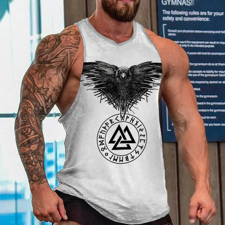 WorldNorse Raven Valknut Runes Vest - US/UK/AU52，EU62 (6XL) - image 0