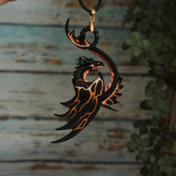FREE Today: Volcanic Dragon Charm Necklace