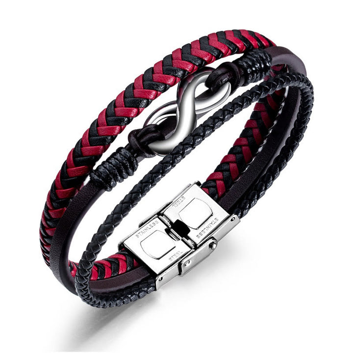 FREE Today: Red and Black Braided Leather Anchor Cuff Bracelet