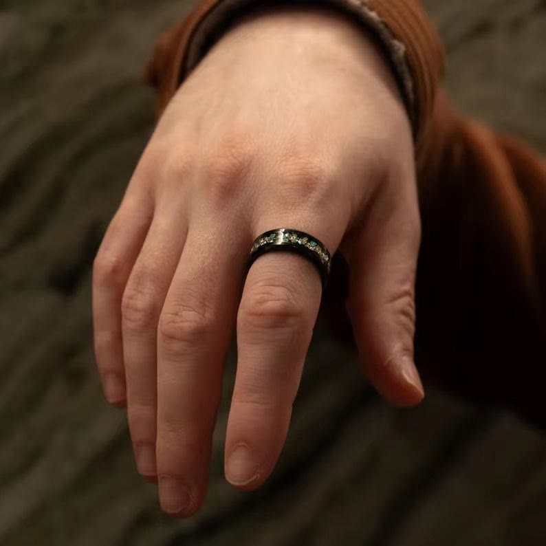 FREE Today: Green Coral Fragments Gold Foil Ring