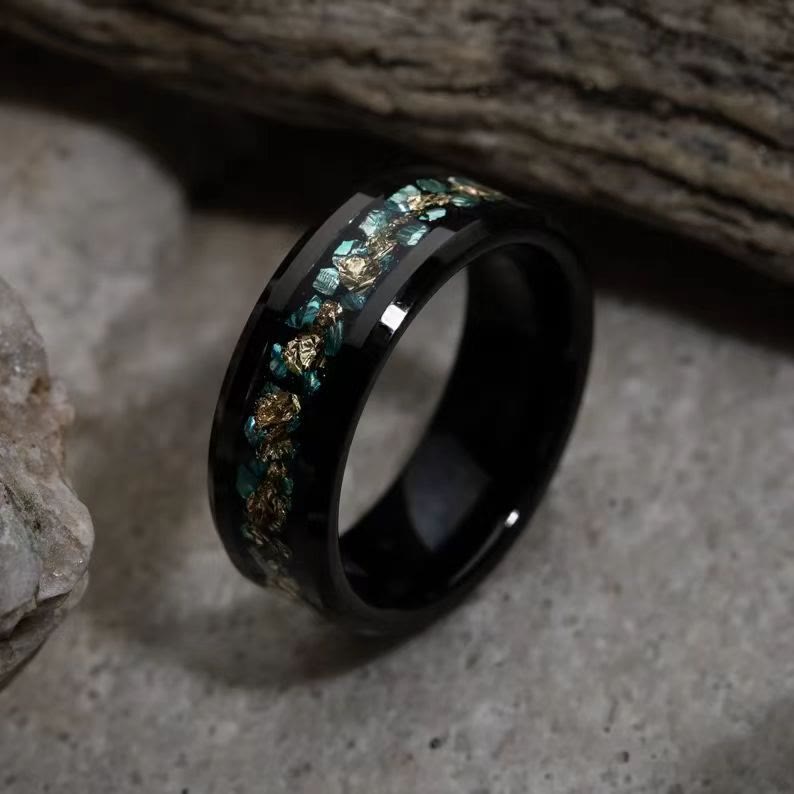 FREE Today: Green Coral Fragments Gold Foil Ring