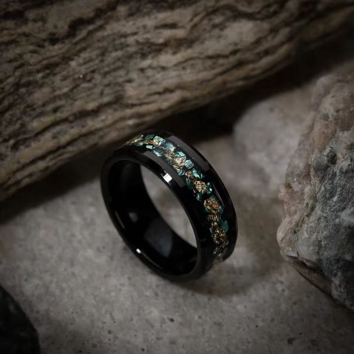 FREE Today: Green Coral Fragments Gold Foil Ring