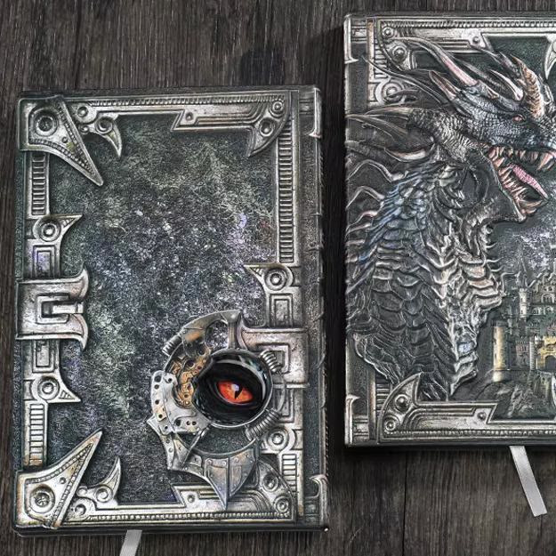 WorldNorse Dragon Embossed Leather Cover Lined Notebook