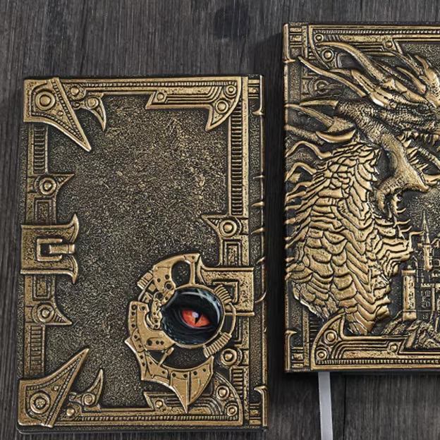 WorldNorse Dragon Embossed Leather Cover Lined Notebook