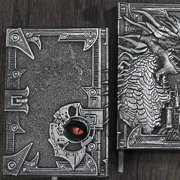 WorldNorse Dragon Embossed Leather Cover Lined Notebook
