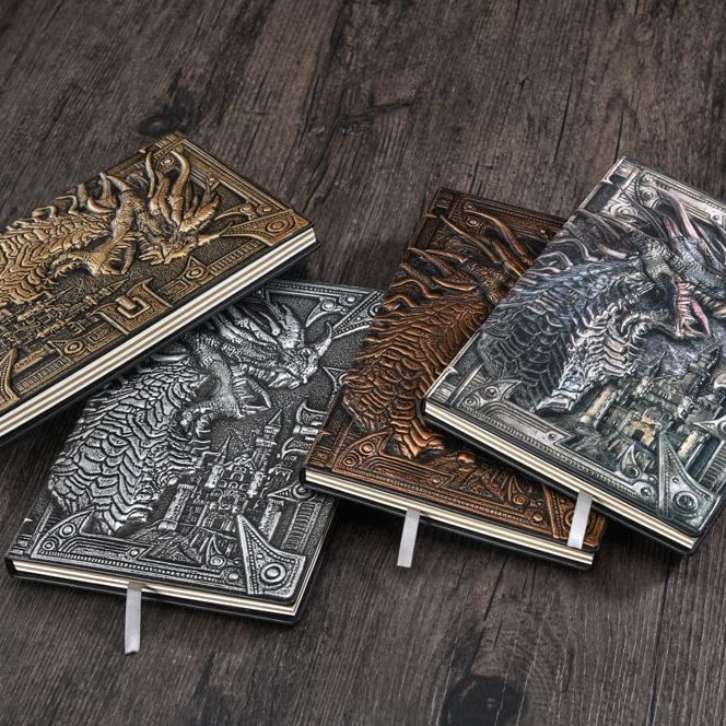 WorldNorse Dragon Embossed Leather Cover Lined Notebook