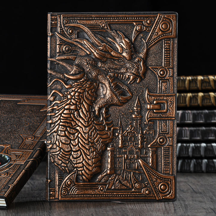 WorldNorse Dragon Embossed Leather Cover Lined Notebook