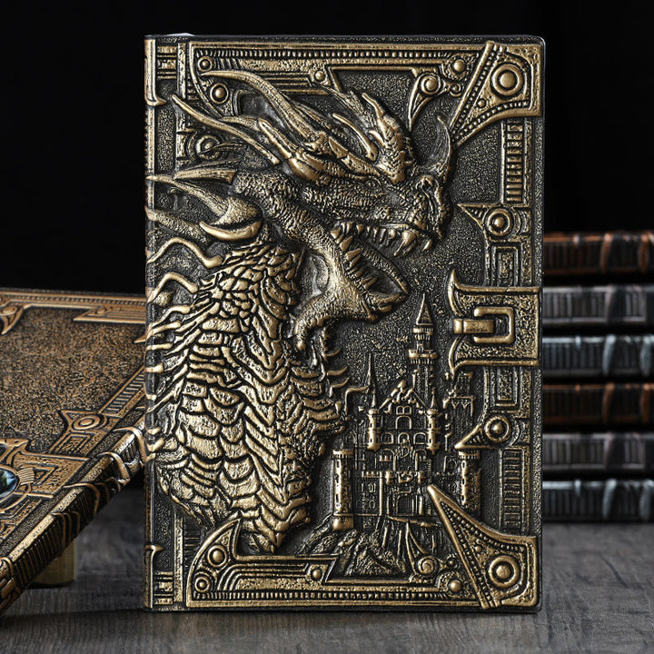 WorldNorse Dragon Embossed Leather Cover Lined Notebook