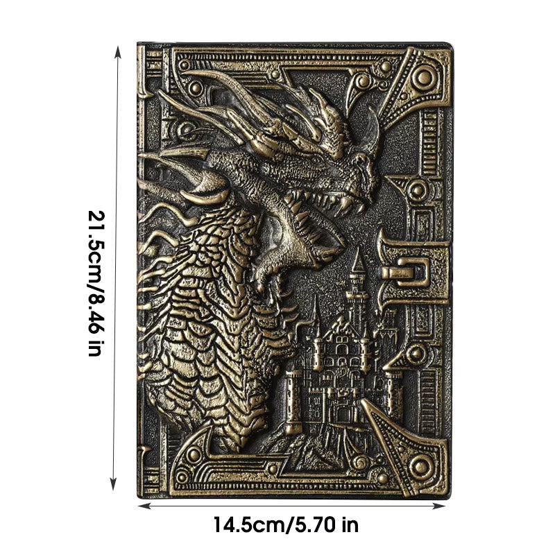WorldNorse Dragon Embossed Leather Cover Lined Notebook