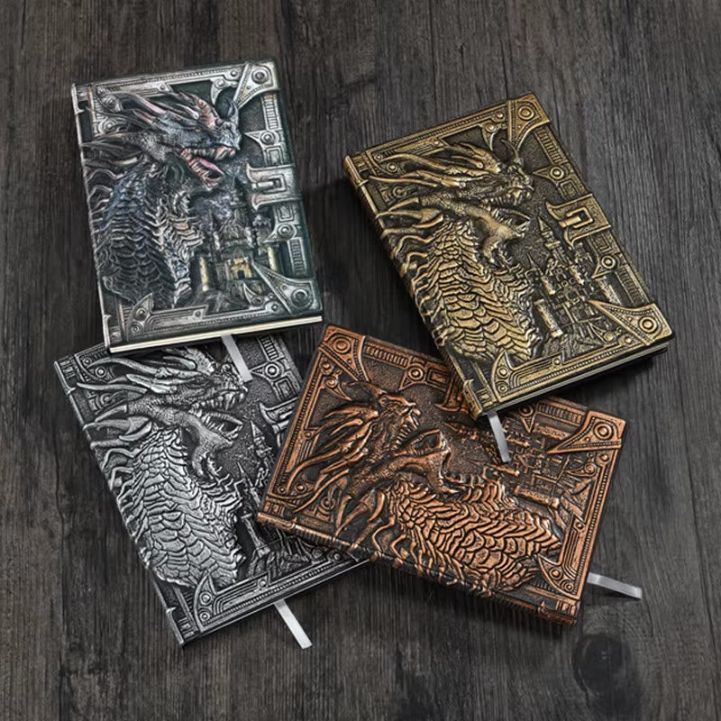 WorldNorse Dragon Embossed Leather Cover Lined Notebook