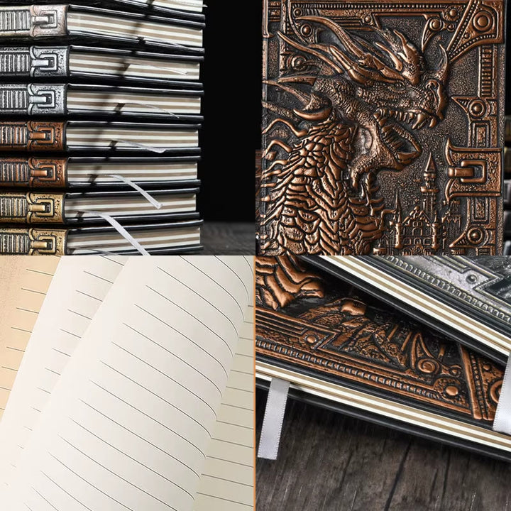 WorldNorse Dragon Embossed Leather Cover Lined Notebook