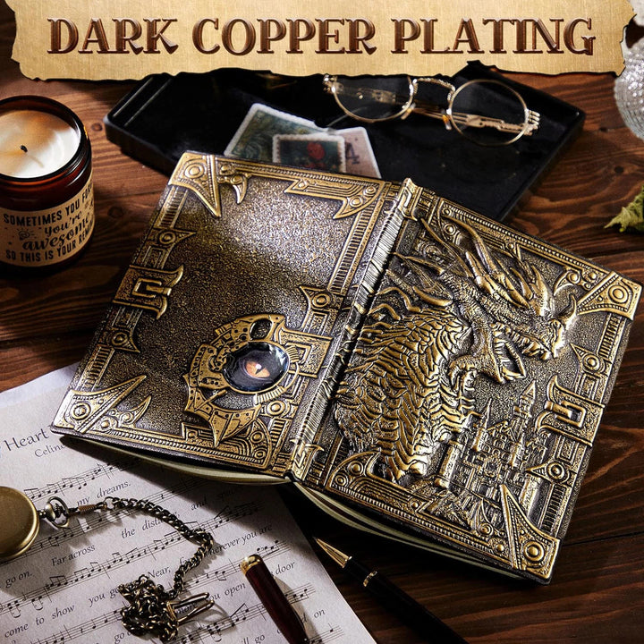 WorldNorse Dragon Embossed Leather Cover Lined Notebook