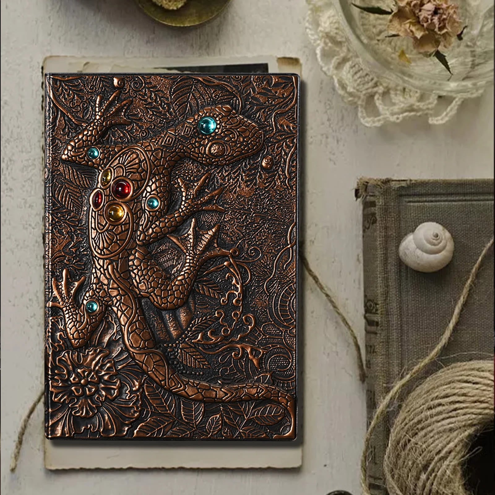 Notebook Lizard WorldNorse Lizard Gecko Embossed A5 Notebook - Faux Leather Fantasy Journal