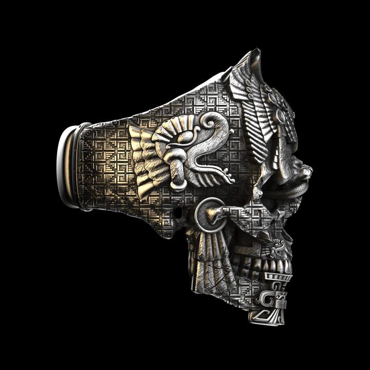 WorldNorse Dark Black Skull Ring