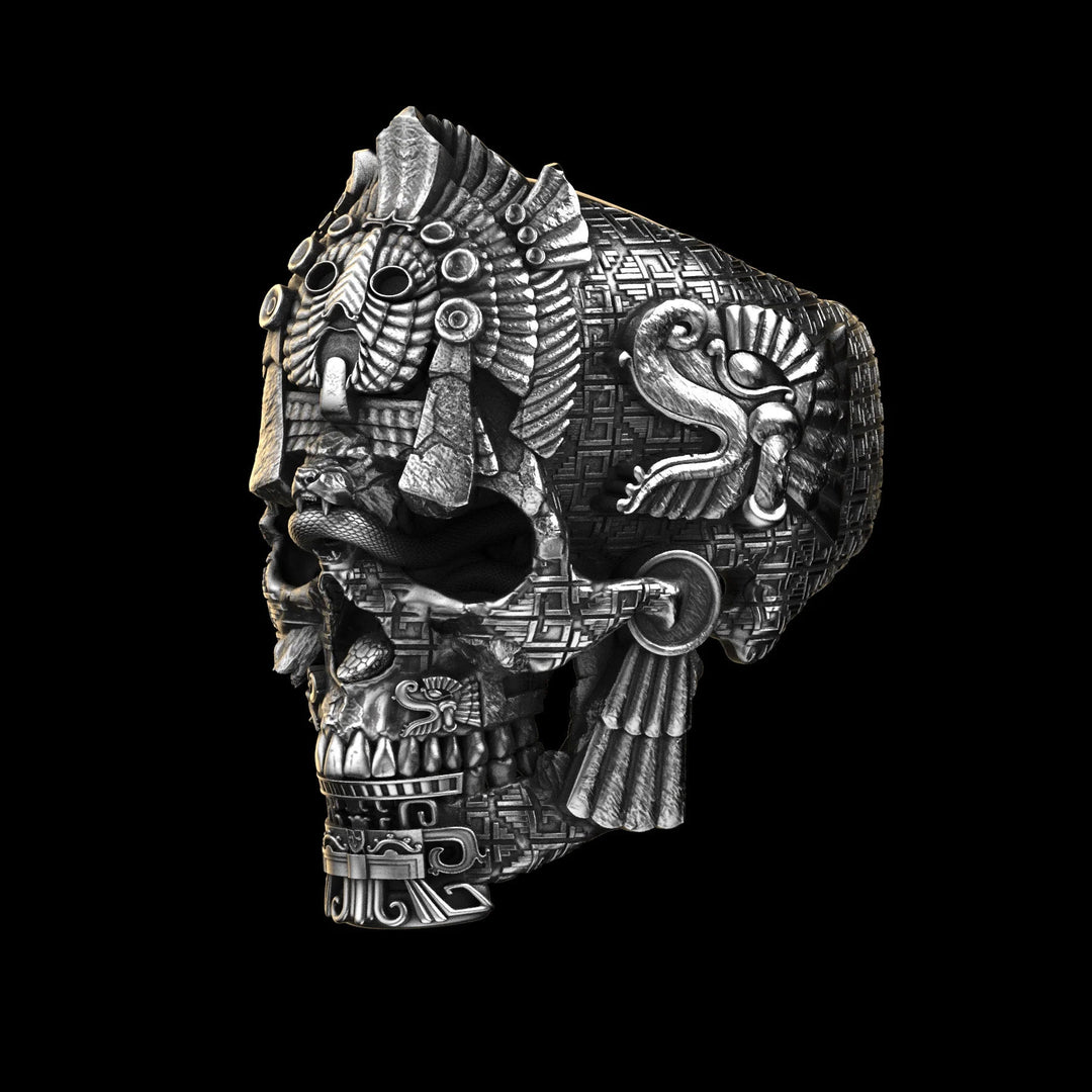 WorldNorse Dark Black Skull Ring