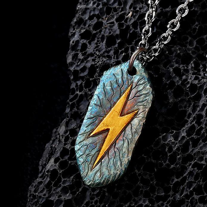 WorldNorse Lightning Rays of Lightning Emblem Necklace