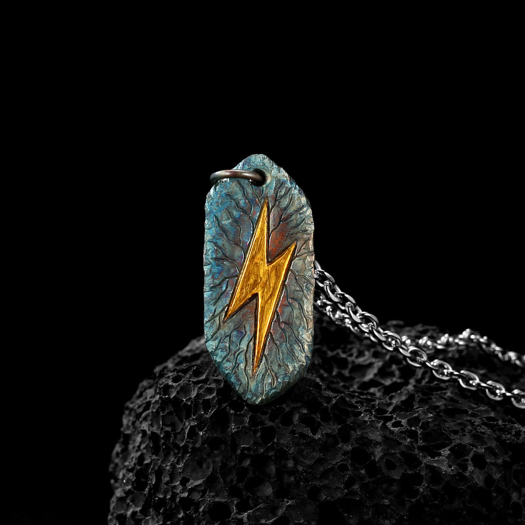 WorldNorse Lightning Rays of Lightning Emblem Necklace